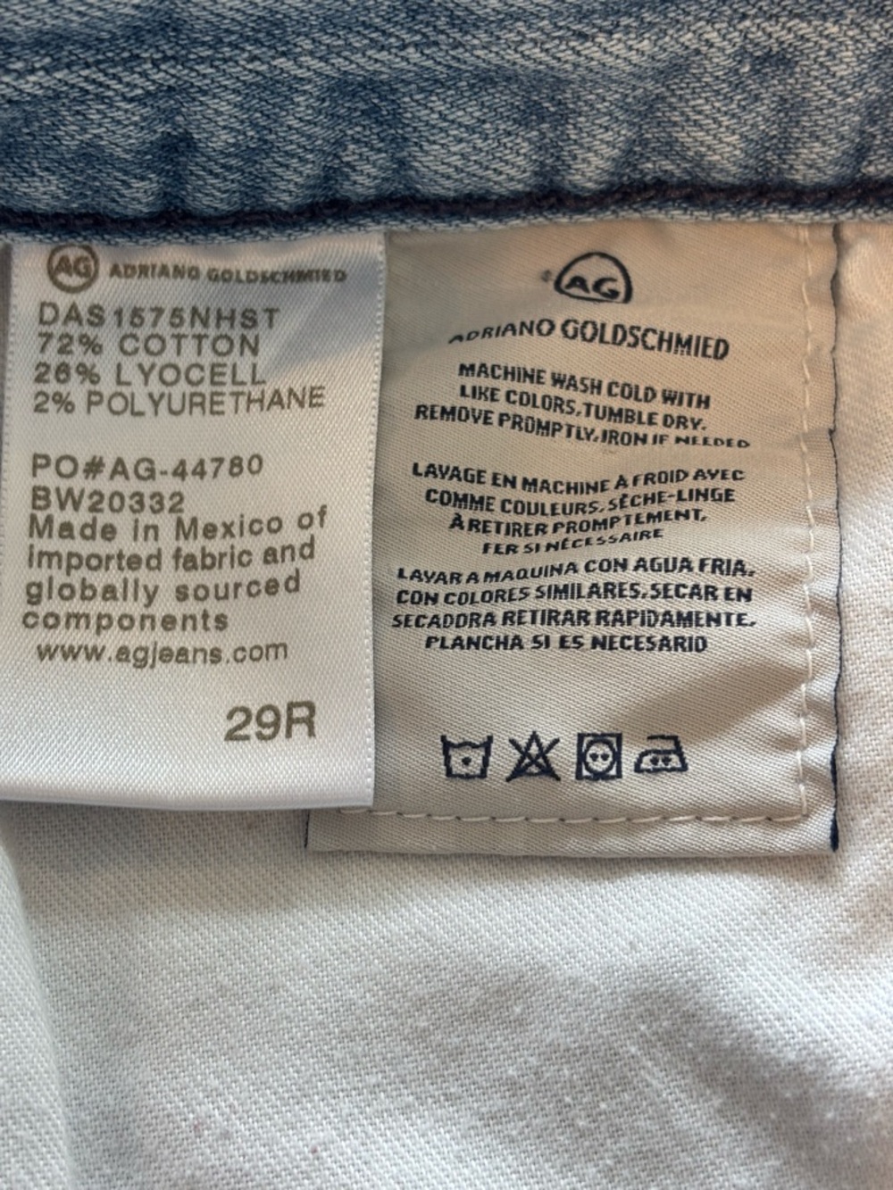 Ag Adriano Goldschmied Light Blue Straight Jeans - Picture 5 of 6